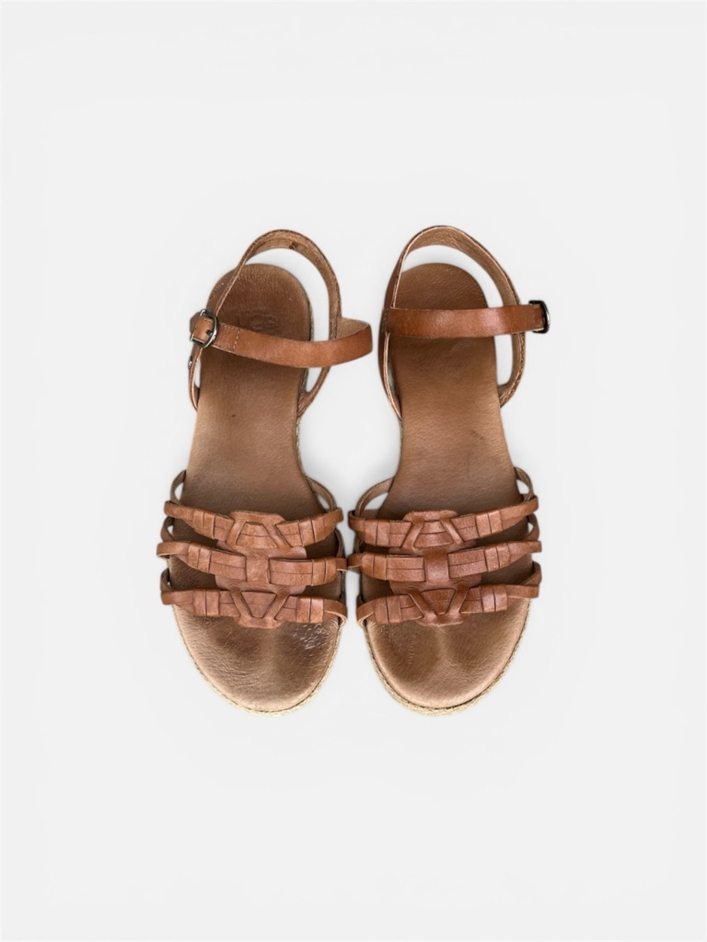 UGG Cognac Leather Strappy Flat Sandals - Picture 6 of 13